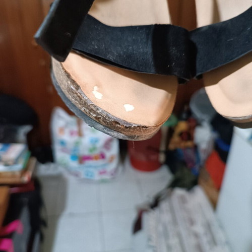 Women's black platform sandals size 38 used with cork sole