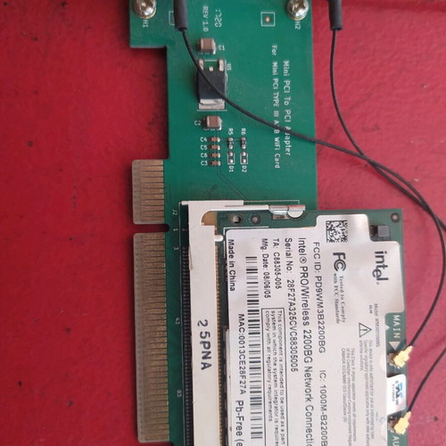 WiFi PCI card like new with Intel 2200BG and PCI to Mini PCI adapter