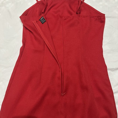 Shein red mini fitted dress with slit, size M