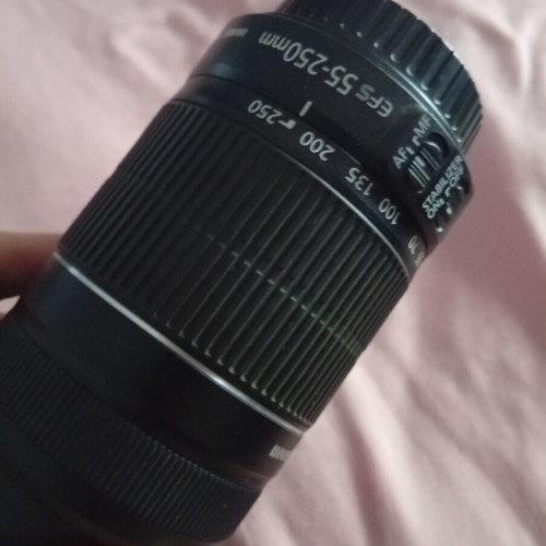 Canon 55-250mm lens with lens hood, like new