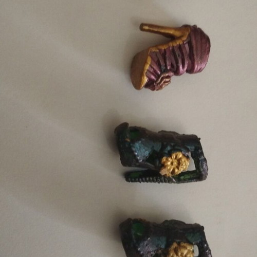 Doll shoes hand-painted, pack of 2 for 30 cm dolls, new