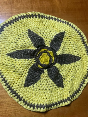 Vintage handmade chair cushion new with crochet