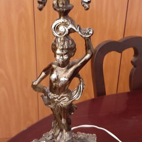 Two vintage metal table lamps