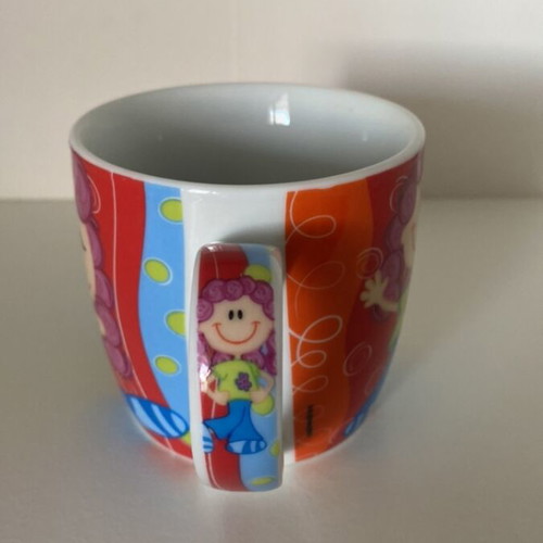 Vintage colorful mug like new, over 30 years old