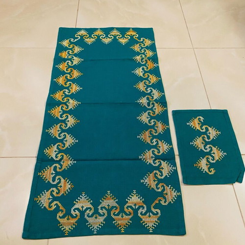 Handmade embroidered table runner like new
