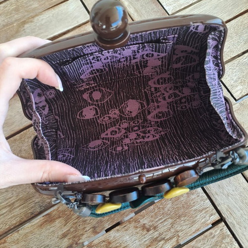 Vintage Folli Follie hard shell clutch with dustbag, like new