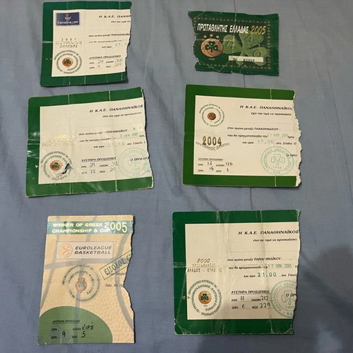 Panathinaikos Europe and Derby Ticket Collection used, 30 basketball tickets