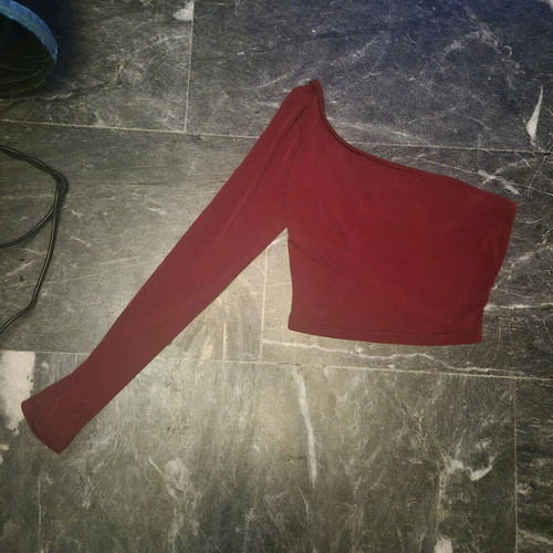 Crop Top burgundy with one shoulder and special back, new