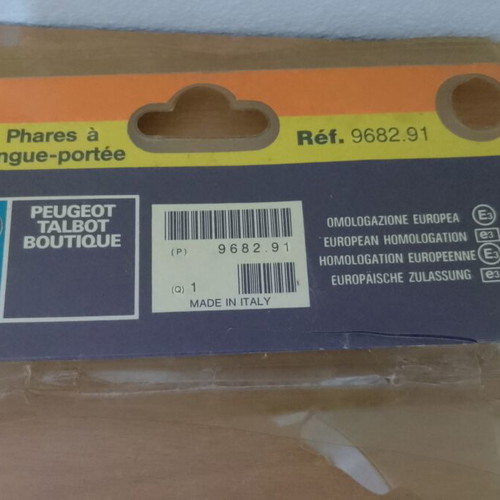 Peugeot 106 long range fog lights kit with wiring loom and bulbs, genuine 9682.91