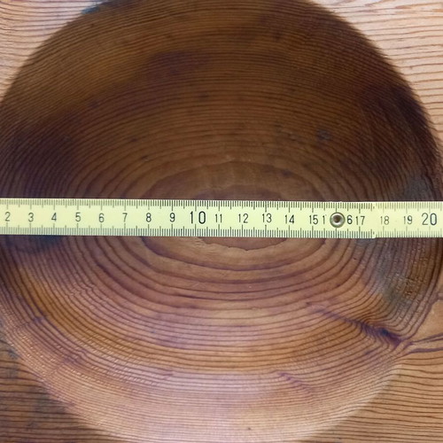 Traditional wooden dough bowl for two round loaves - ideal also for decoration
