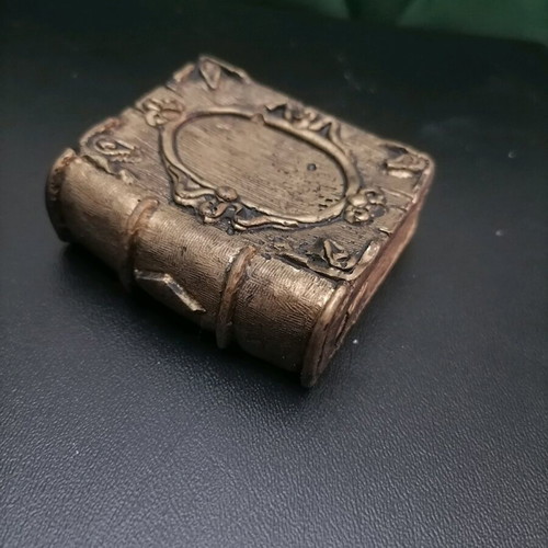 Handmade plaster sculpture book new in gold color