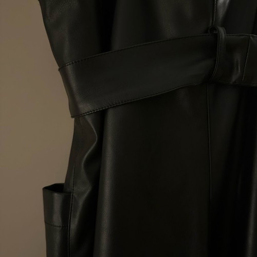 Dolce Domenica black leatherette salopette size M like new