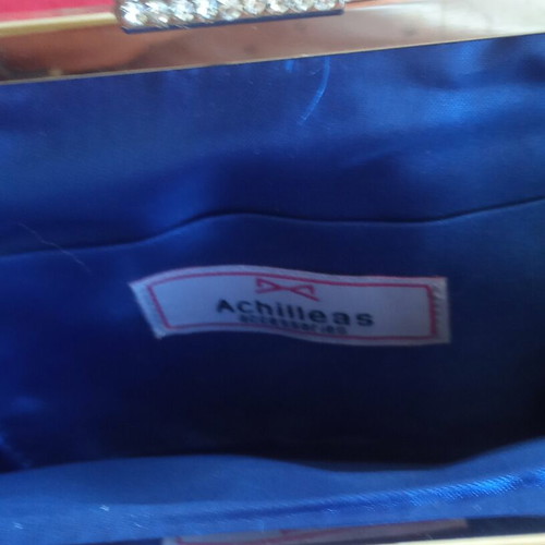 Vintage satin bag with silver chain by Achilleas like new, shoulder