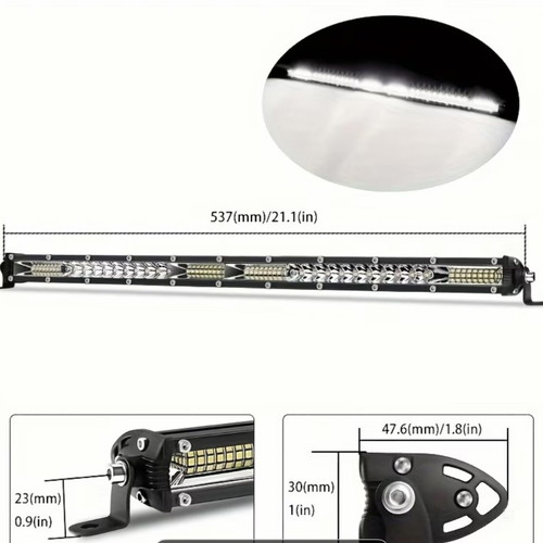 Led Car Light Bar with Switch like new, 50.8 cm, white, 12-24v