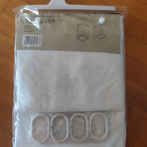 Fabric shower curtain white 180x180 cm new