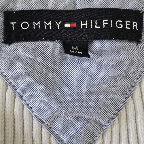 Vintage Tommy Hilfiger V-neck ribbed knit sweater like new, off-white