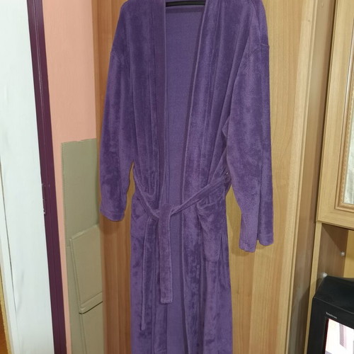 Momax bathrobe dark purple used, cotton, size S