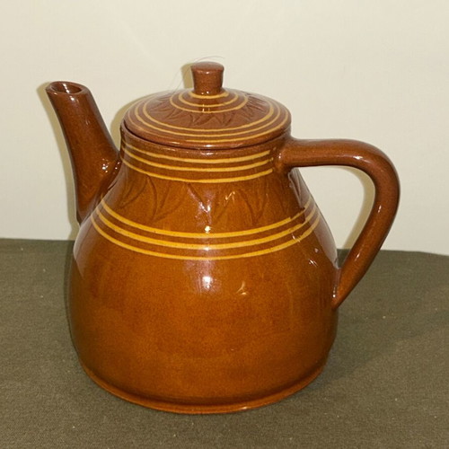 Vintage Bulgarian Ceramic Tea Set Troyan Pottery, 10 pieces, like new