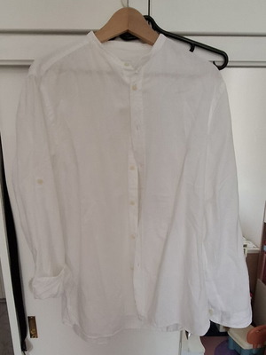 Zara men's shirt with Mao collar, like new, size L, white