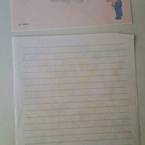 Romantic teddy bear stationery like new, collectible writing paper