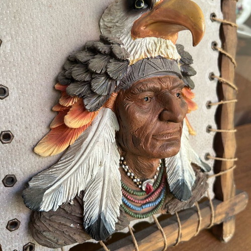 Indian sculpture on frame