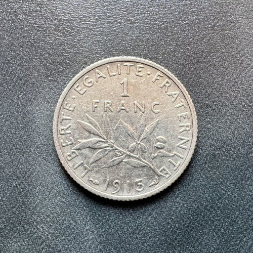 France Silver 1 Franc 1915 Coin used