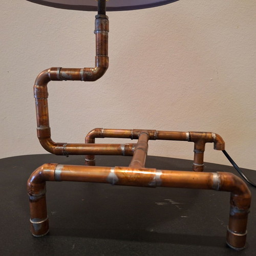 Handmade table lamp from copper pipe new