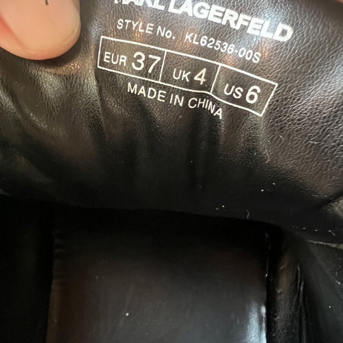 Karl Lagerfeld women's sneakers used, black leather, velcro, size 37