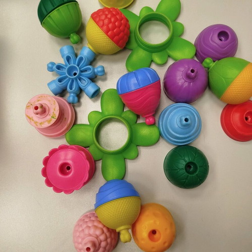 Lalaboom baby toy 5 in 1 educational beads with pouch 23 pieces like new