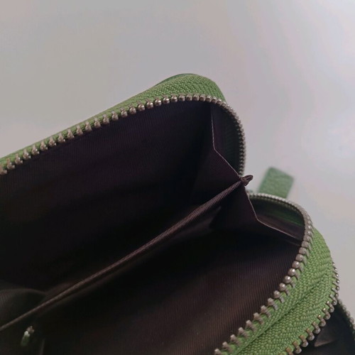 Green card holder wallet with zipper like new