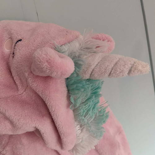 Fleece robe used for 6-7 years with pink unicorn