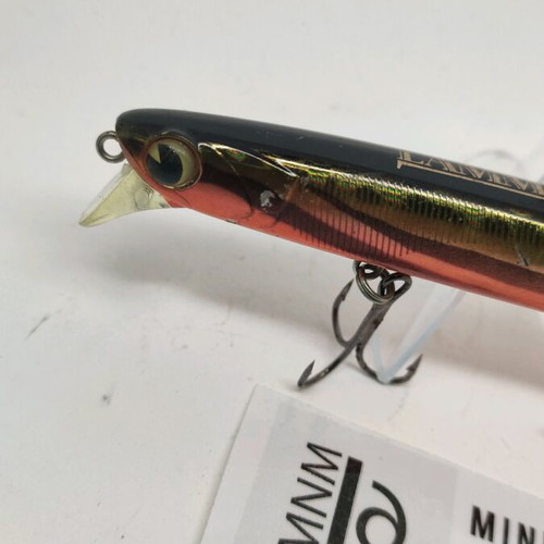 Lammtarra artificial lure used, dark olive with golden green and orange belly