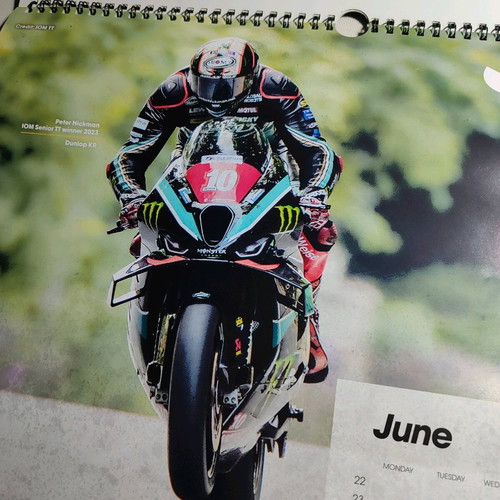 Dunlop motosport wall calendar 2024 used 42x30cm