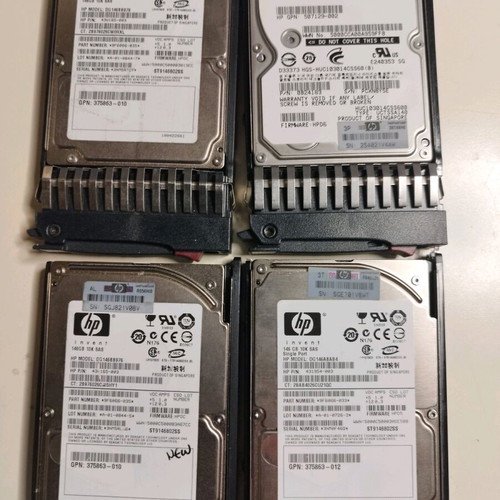 HP SAS Server Hard Drives 146 GB 10,000 rpm refurbished, pack of 4