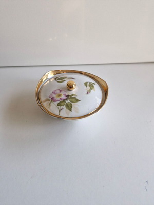 Porcelain vintage fondant dish with floral decoration used