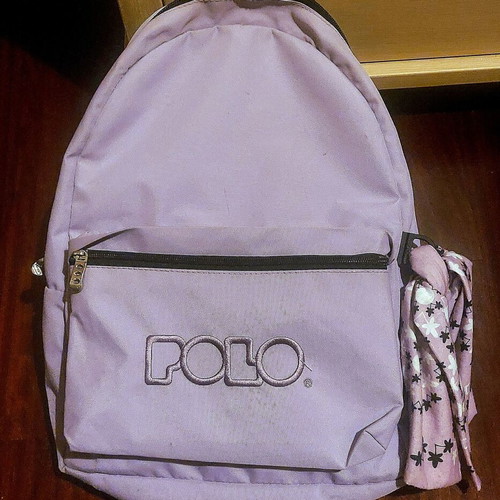 Polo backpack like new, lilac with POLO scarf