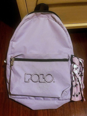 Polo backpack like new, lilac with POLO scarf