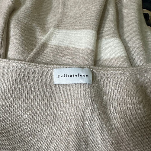 Delicatelove Beige Cashmere Linen Striped Sweater Size 3XL New