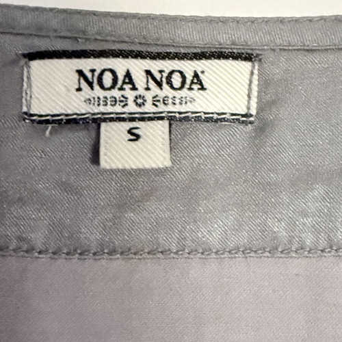Noa Noa gray silk blouse with shoulder embroidery, like new, size S
