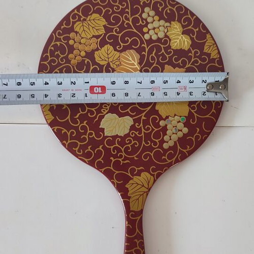 Authentic Japanese Hand Mirror Lacquerware Hourai