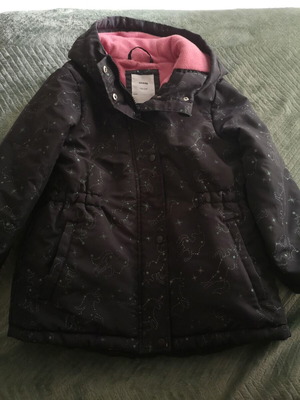 Sinsay girls' jacket used 122 cm cotton with fleece lining and hood