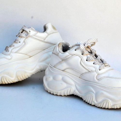 Buffalo Chunky Platform Sneakers white used, Y2K style, size 37