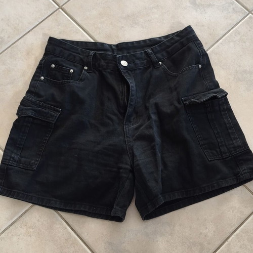 Shein black denim cargo shorts XL-L