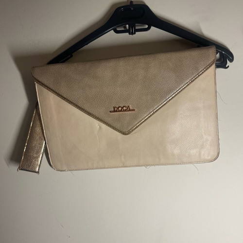 Doca envelope bag used, beige with minor repair needed