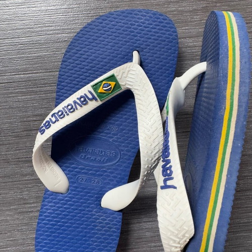Havaianas slippers size 27 like new, blue multicolor