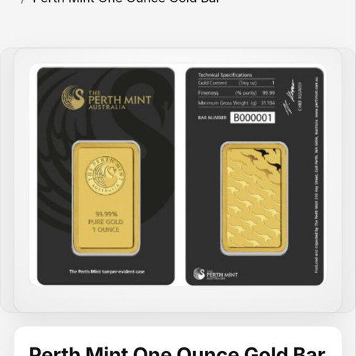 Perth Mint gold bar from Australia new