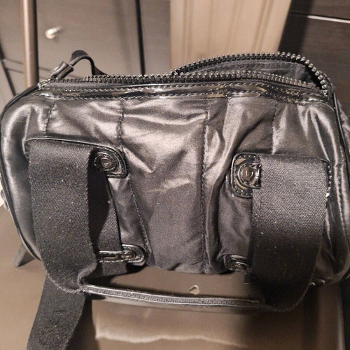 Small black bags set of 2 like new, crossbody and fur wallet