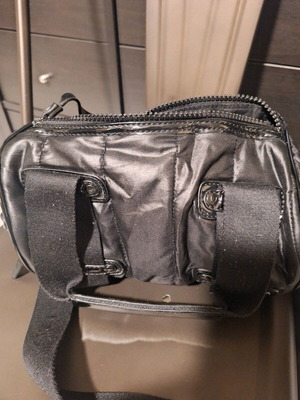 Small black bags set of 2 like new, crossbody and fur wallet