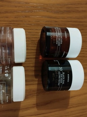Glass jars from Korres face creams used, set of 4 pieces