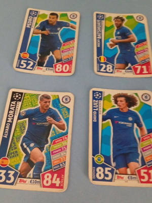 Chelsea cards used with David Luiz, Pedro, Morata, Batshuayi